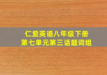 仁爱英语八年级下册第七单元第三话题词组