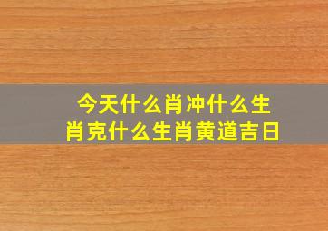 今天什么肖冲什么生肖克什么生肖黄道吉日