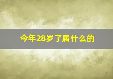 今年28岁了属什么的