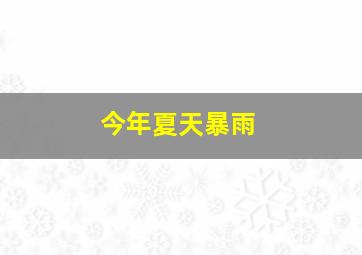 今年夏天暴雨