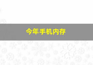 今年手机内存