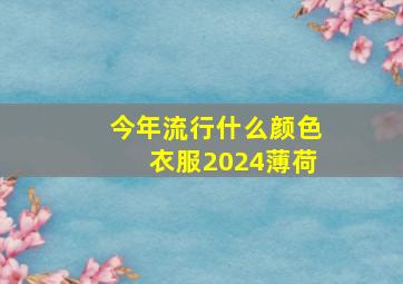 今年流行什么颜色衣服2024薄荷