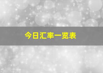 今日汇率一览表