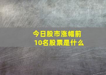 今日股市涨幅前10名股票是什么