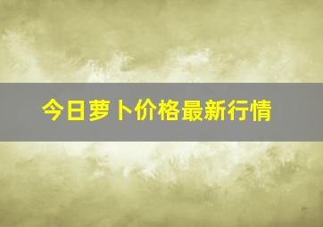 今日萝卜价格最新行情