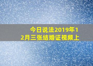 今日说法2019年12月三张结婚证视频上