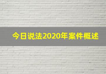 今日说法2020年案件概述