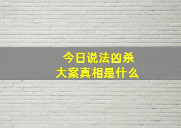 今日说法凶杀大案真相是什么