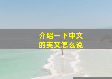 介绍一下中文的英文怎么说