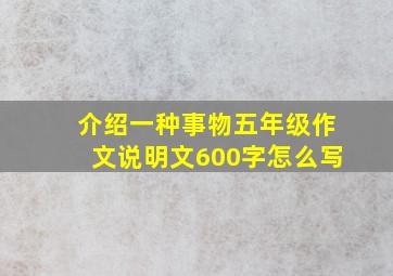 介绍一种事物五年级作文说明文600字怎么写