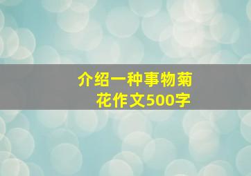 介绍一种事物菊花作文500字