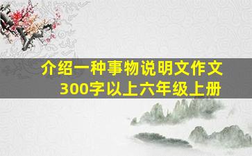 介绍一种事物说明文作文300字以上六年级上册