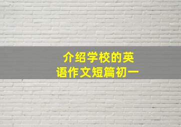 介绍学校的英语作文短篇初一