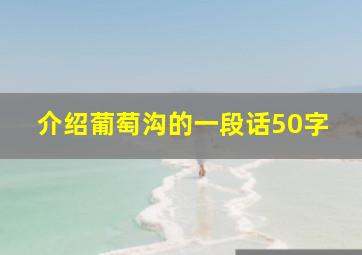 介绍葡萄沟的一段话50字