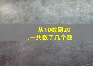 从10数到20,一共数了几个数