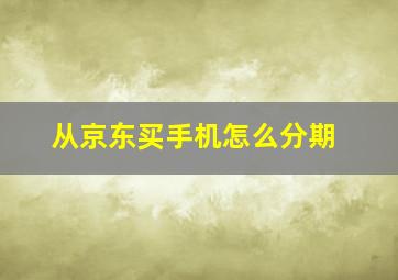 从京东买手机怎么分期