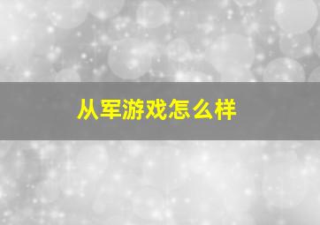 从军游戏怎么样