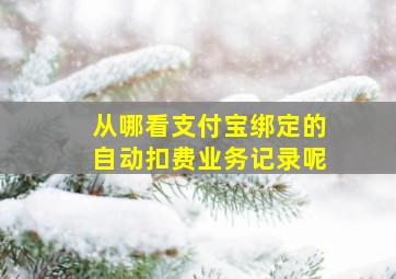 从哪看支付宝绑定的自动扣费业务记录呢