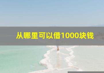 从哪里可以借1000块钱