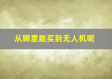 从哪里能买到无人机呢