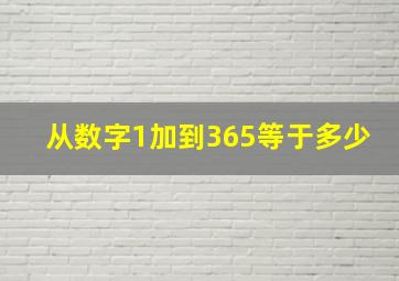 从数字1加到365等于多少