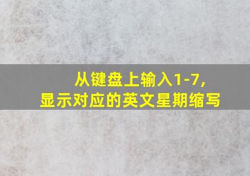 从键盘上输入1-7,显示对应的英文星期缩写