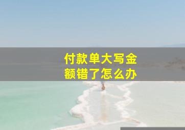 付款单大写金额错了怎么办