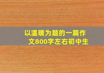 以温暖为题的一篇作文800字左右初中生