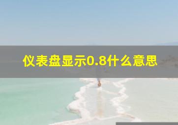 仪表盘显示0.8什么意思