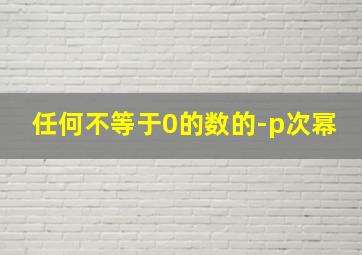 任何不等于0的数的-p次幂