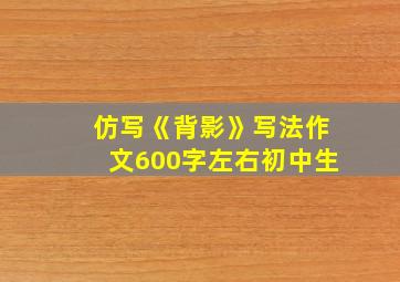 仿写《背影》写法作文600字左右初中生