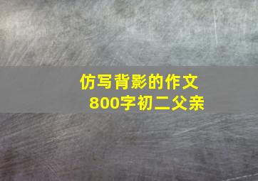 仿写背影的作文800字初二父亲