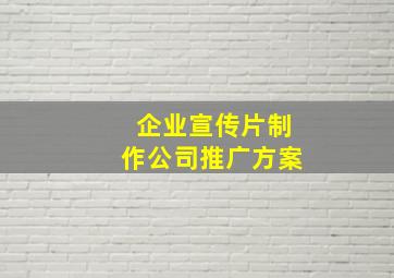 企业宣传片制作公司推广方案