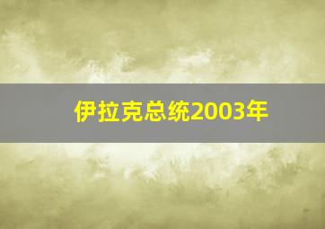 伊拉克总统2003年