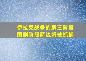 伊拉克战争的第三阶段围剿阶段萨达姆被抓捕