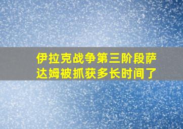 伊拉克战争第三阶段萨达姆被抓获多长时间了