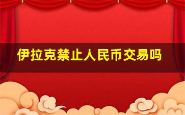 伊拉克禁止人民币交易吗