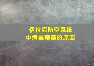 伊拉克防空系统中病毒瘫痪的原因