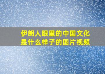 伊朗人眼里的中国文化是什么样子的图片视频