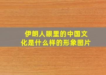 伊朗人眼里的中国文化是什么样的形象图片