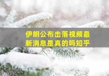 伊朗公布击落视频最新消息是真的吗知乎