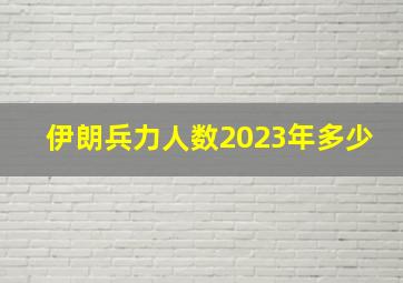 伊朗兵力人数2023年多少