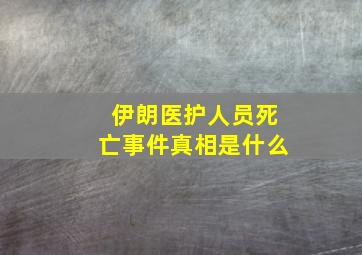 伊朗医护人员死亡事件真相是什么