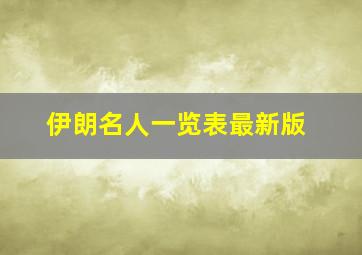 伊朗名人一览表最新版