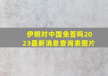 伊朗对中国免签吗2023最新消息查询表图片