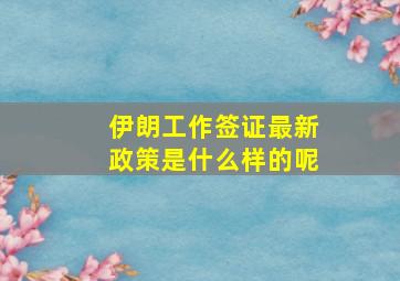 伊朗工作签证最新政策是什么样的呢