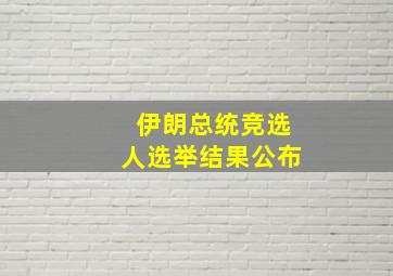 伊朗总统竞选人选举结果公布