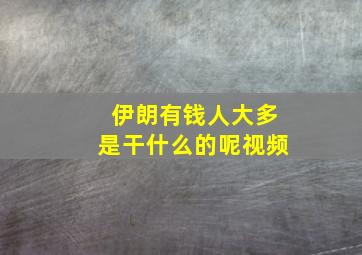 伊朗有钱人大多是干什么的呢视频