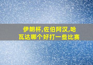 伊朗杯,佐伯阿汉,哈瓦达哪个好打一些比赛