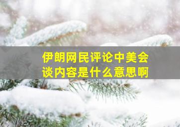 伊朗网民评论中美会谈内容是什么意思啊